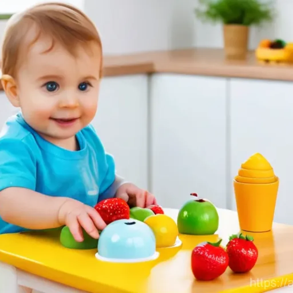 주방완구 어린이 리뷰 사례 - **Prompt 1:** A cheerful toddler, approximately 2 years old, with bright eyes and a curious expressi...