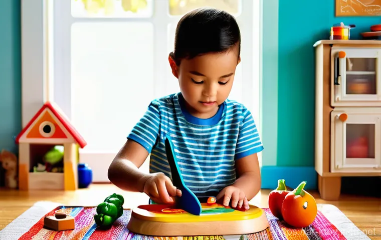 주방완구 인기 검색어 - **Prompt 1: The Creative Wooden Kitchen Corner**
    A wide shot of a brightly lit, cozy playroom co...